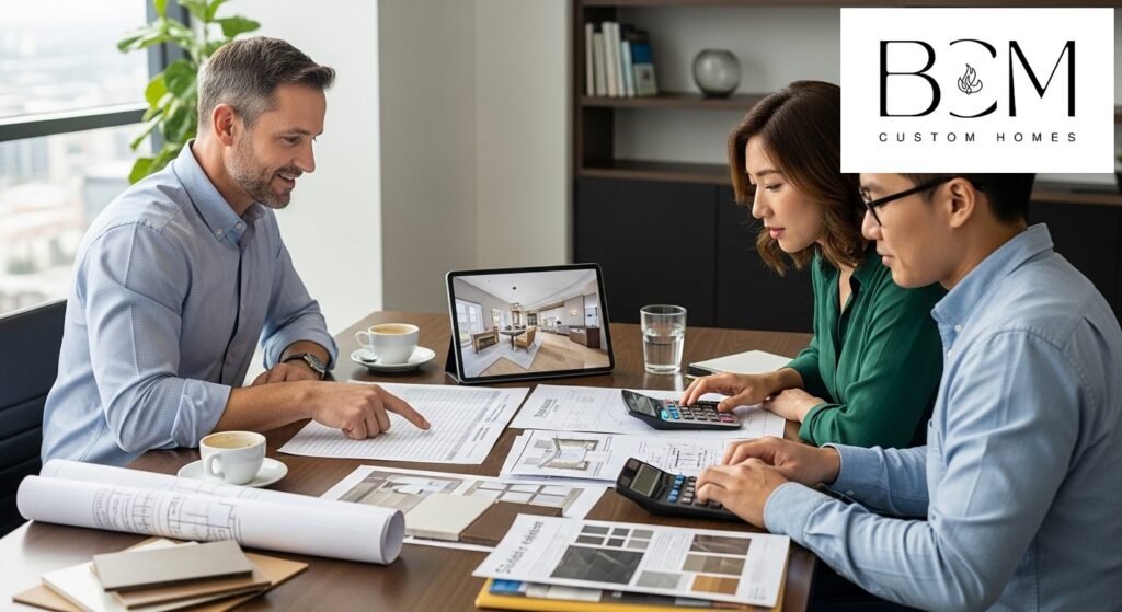 Custom home builder and homeowners working together