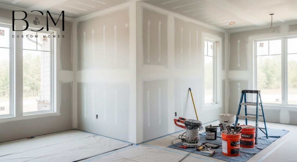 Clean, professionally finished drywall installation