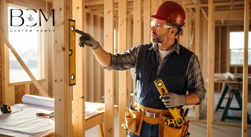 Experienced custom home builder identifying and addressing potential construction