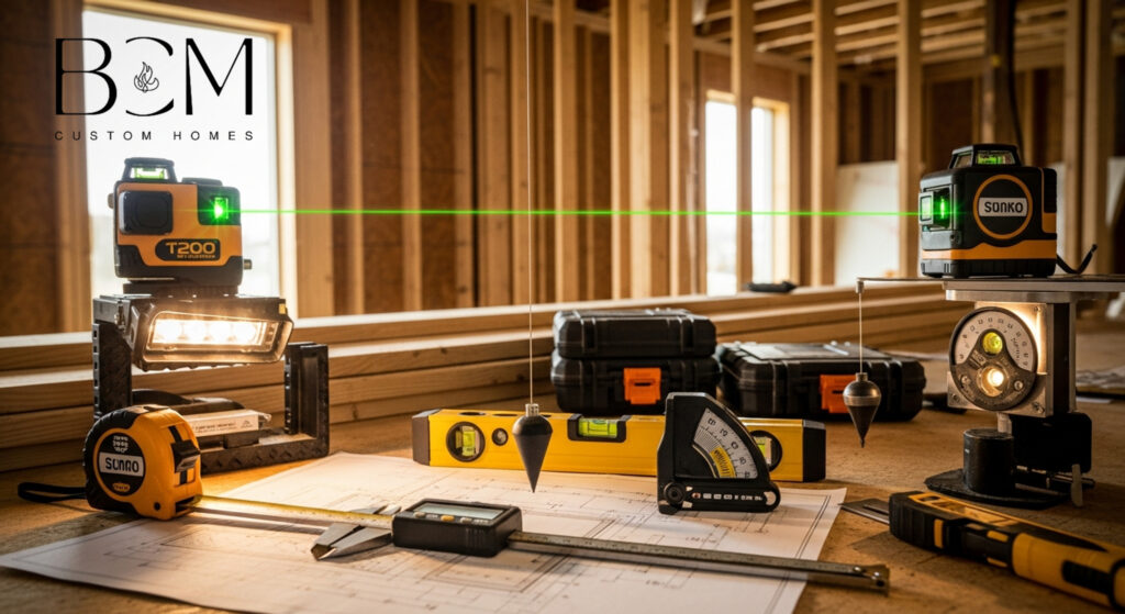 Skilled craftsmen using precision measuring tools